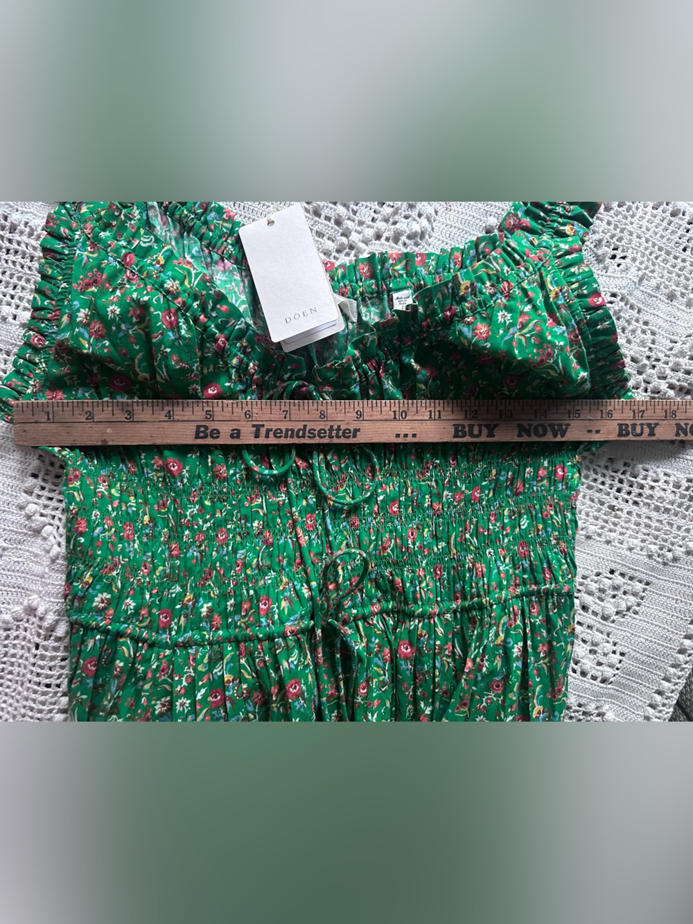 Doen Emmaretta in Emerald Jardin Du Chateau Size Large NWT (Slight Flaw) - Picture 10 of 13